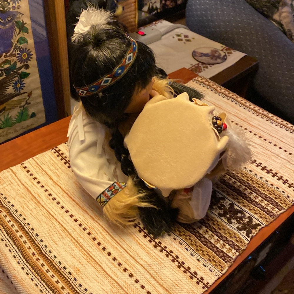 Native American-Inspired Doll with Drum - Picture 4 of 9